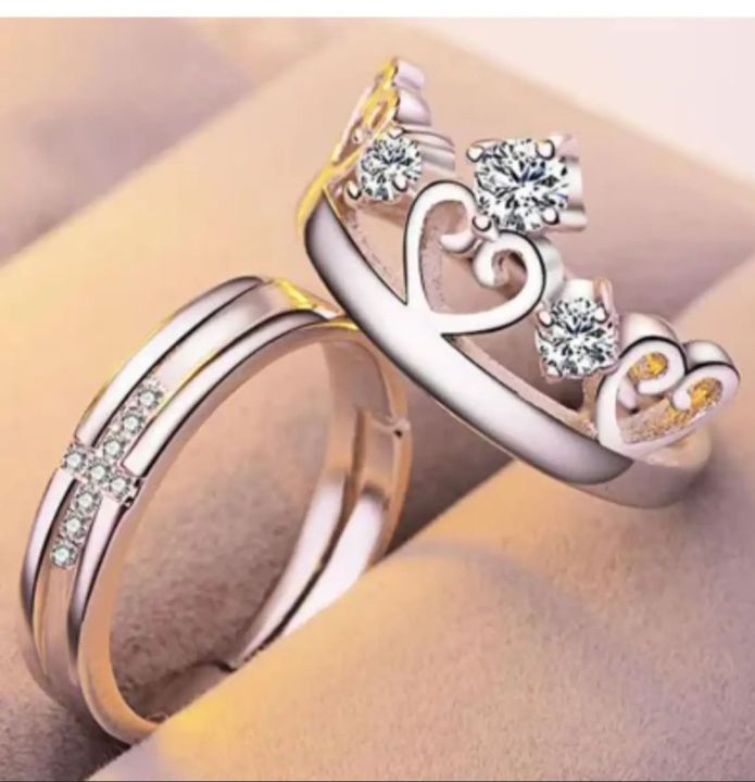 Adjustable Heart Shape Cute Couples Rings