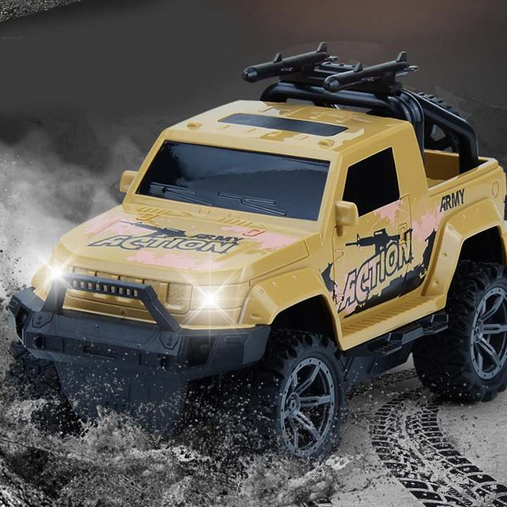 Rechargeable Remote Control Off Road Jeep Car With Flashing Lights.