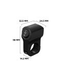 Universal Motorcycle 3 Way Switch ON OFF Mini Driving Light Switch With Clip Black.