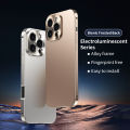 Aluminum Metal Frame Phone Case,For Iphone 16 15 Pro Max CD Pattern Metal Camera Frame,16 Matte Back Panel Shockproof Phone Case. 