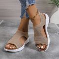 Fashionable New Style Elegant Mesh Wedge Heel Sandals Summer Round Toe Comfortable Anti Slip Fish Mouth Casual Sandals.