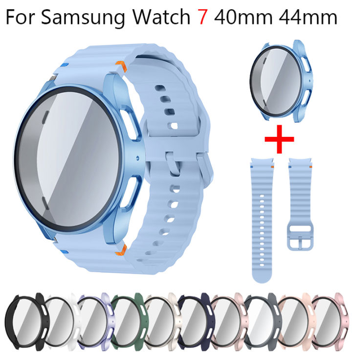 Silicone Strap for Samsung Galaxy Watch 7 40 44mm Band With Case Screen