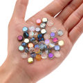 70pcs Jewelry Diy Making Crystal Accessories Flatback Round Bead 8mm Faceted Glass Loose Beads Cheap Beading Wholesale In Bulk. 
