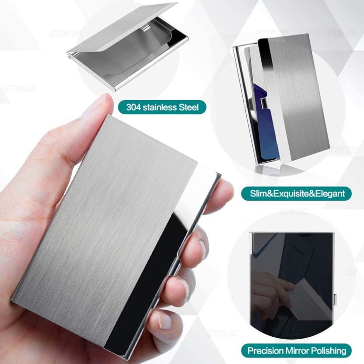 Metal%20Business%20Card%20Holder%20-%20Slim%20Pocket%20Business%20Card%20Case%20for%20Men%20&%20Women,%20Stainless%20Steel%20IC%20Cards%20Storage%20-%20Image%202