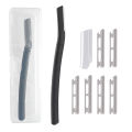 Eyebrow Razor Kit Beard Trimmer Dermaplaning Tool Shaper Facial Razor for Beard Moustache Razor With 6 Blade Sets. 