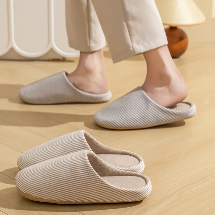 Simple%20Striped%20Home%20Slippers%20Men's%20Spring%20and%20Autumn%20Indoor%20Wooden%20Floor%20Bedroom%20Silent%20Comfortable%20Japanese%20Style%20Home%20Shoes%20-%20Image%203
