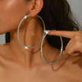 Shine Rhinestone 2cm,4cm,6cm,8cm,10cm Hoop Earrings Women Earrings Perfect for Weddings & Festive Occasions,All-Season Jewelry.