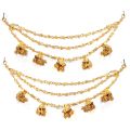 Gold Pearl Sahare Kaan Chain for Girls & Women – Bahubali Style Ear Chain Jewelry | Traditional Hair & Ear Piece. 