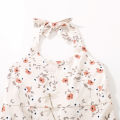 Summer female infant small flower grass print neck jumpsuit. 
