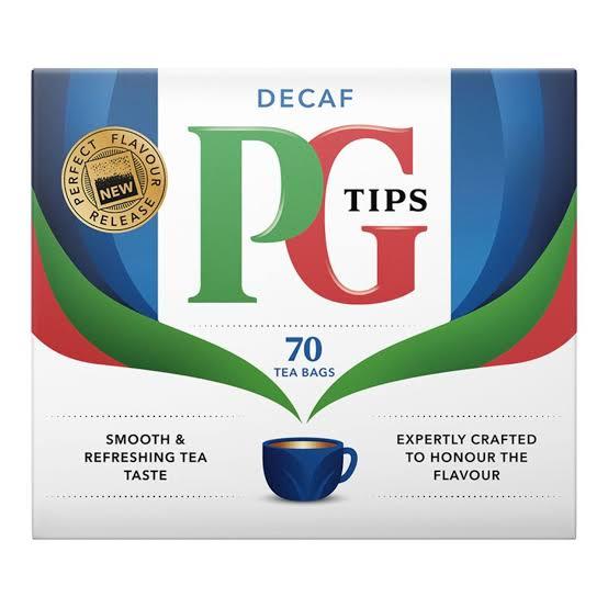 PG Tips Decaf Tea, Imported Decaffeinated Black Tea 70 Tea Bags Pack