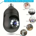 E27 Bulb Camera 4X Digital Zoom AI Human Motion Detect Full Color Night Vision Surveillance Camera. 