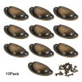 10 pcs, Rustic Chic Antique Style Recessed Metal Pull Handles - Ergonomic Grip, Easy Installation, Painted Finish.