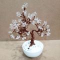 artificial aluminum wire bonsai tree with white stone.