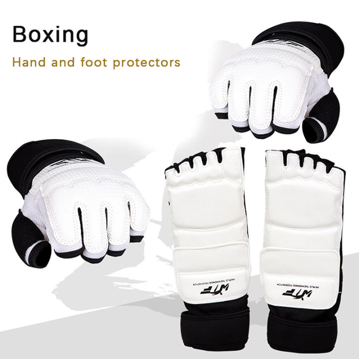 Taekwondo  Leather Foot Gloves Sparring Karate Ankle Protector Guard Gear Boxing Martial Arts Sock Adult Kid