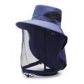 Mosquito Net Sun Hat for Men Women UV Protection Wide Brim Bucket Hat with Netting Adjustable Chin Strap for Fishing Hiking Gard.