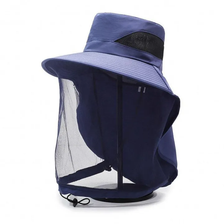 Mosquito%20Net%20Sun%20Hat%20for%20Men%20Women%20UV%20Protection%20Wide%20Brim%20Bucket%20Hat%20with%20Netting%20Adjustable%20Chin%20Strap%20for%20Fishing%20Hiking%20Gard%20-%20Image%207