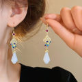 Lily Of The Valley Leaf Water Drop Resin Dangle Earrings Women Partysu New In Earring Hook Vintage Fashion Cheongsam Jewelr K-. 