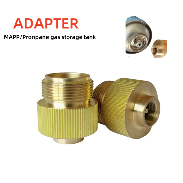 Adaptor Canister Gas Convertor 1"-20 UNF Adapter Lindal Valve Canister to 7/16"-28UNF Propane Tank Welding Torch MAPP Gas Cans