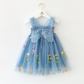 Kids Princess Dress Mesh Sling Bridesmaid Dress Puff Skirt with 3D Wings Fairy Stylish Gown. 