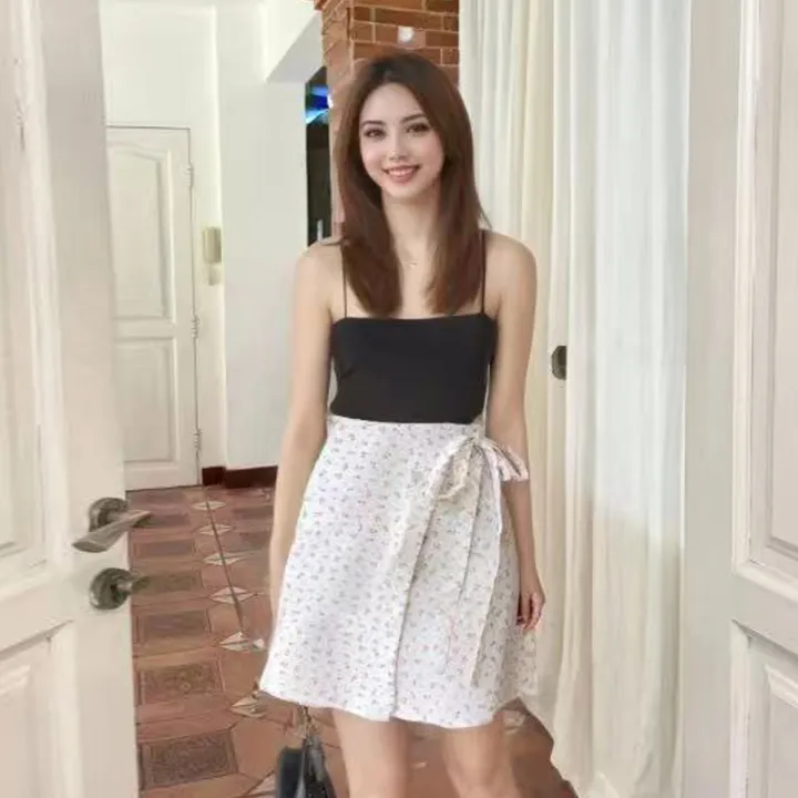 Cute%20lace%20up%20short%20skirt%20floral%20pattern%20Korean-style%20short%20skirt%20A-Line%20high%20waist%20skirt%20fashion%202022%20cheap%20-%20Image%204