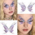 Fairy Butterfly Wings Shiny Tattoo Sticker Waterproof Eyes Face Hand Body Art Fake Tattoos For Women Makeup Dance Music Festival. 