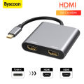 USB C to Dual HDMI Adapter 4K@60hz Type C to HDMI Splitter for 2 Monitors For MacBook Air/Pro More Laptops with Thunderbolt 3/4. 