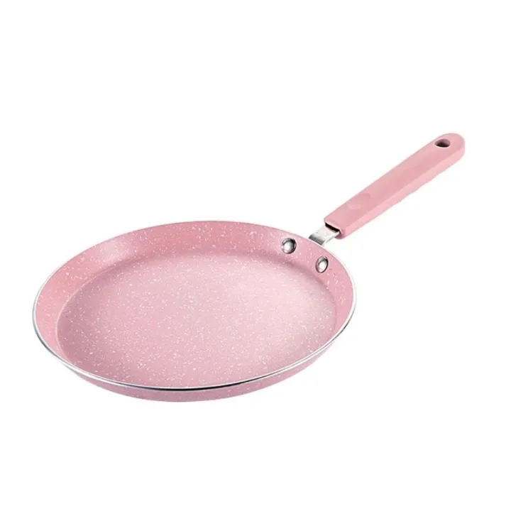 Frying Pan Pancake Pan: 10 Inch Omelette Pan Egg Frying Pan Kitchen Cookware for Home Kitchen Cooking (Color : Pink)