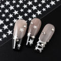 3D Black Pink Stars Stickers for Nails Golden Silvery Stars Adhesive Nail Decals Autumn Winter Festival DIY Nail Art Accessories. 