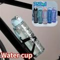 750ML Water Bottle with Straw Motivational Sport Water Bottle for Girls Leakproof Drinking Bottles Outdoor Travel Fitness Jugs.