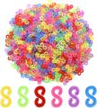 500 Pcs S Clips, Small Rubber Band Clips, Plastic Loom Bands Connectors, Connectors Refills Bracelet Loom Clips DIY Rubber Band. 