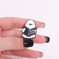 Cartoon Ghost Boo Enamel Pins Human Stories Book Creative Brooches Halloween Backpack Clothes Lapel Badge Gift for Kids Friends.