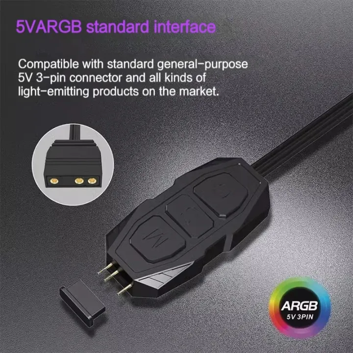 LDPCSJ%20SATA%20Interface%205V%203PIN%20ARGB%20Controller%20Extension%20Cable%20Light%20Controller%20Adapter%20for%20PC%20Fan%20CPU%20Cooler%20Fan%20Light%20Strip%20-%20Image%205