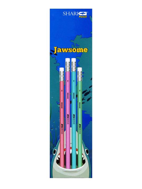 Shark pencil - shark Jawsome  Lead pencil- Pencil with eraser Premium Quality Pencils  ( each box has 12 Pencils)