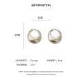 Punk Oval Hoop Earrings Metallic Geometric Ear Buckle Minimalist Style U-shaped Ear Buckle Daily Life Earring Accessories.