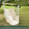 1pc Leisure Fabric Hammock Chair Outdoor Swing Chair Hammock Dormitory Hammock Chair Anti Rollover Hammock With Storage Bag. 