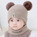 Autumn Winter Baby Warm Knitted Hats With Pom Kids Knit Beanie Hat Solid Color Children Hat For Boys Girls Accessories. 