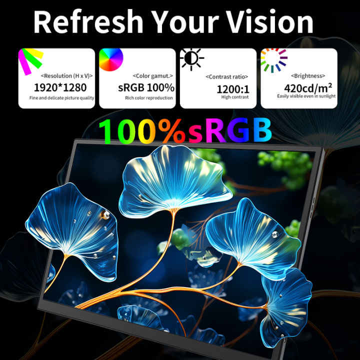 10.5%20inch%20Portable%20Monitor%201280P%20100%25SRGB%20420cd/m2%20With%20dual%20speakers%20Mini%20HDMI%20interface%20For%20Laptop%20PC%20PS4%20Game%20Console%20-%20Image%202