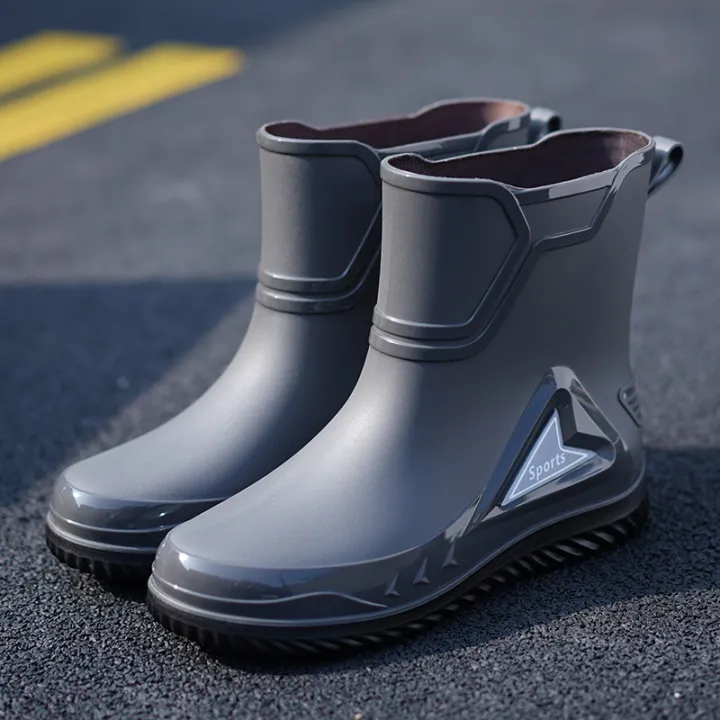 Short%20and%20Medium%20Tube%20Men's%20Bundle%20Rain%20Shoes%20Night%20with%20Reflective%20Strip%20%20Shoes%20Waterproof%20Shoes%20Elastic%20Band%20Waterproof%20-%20Image%202