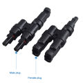 1 Pair IP67 Solar PV Connector Approved 2 to 1 T Branch Male And Female Solar 100% PP0 Parallel DIY Solar Kits System. 