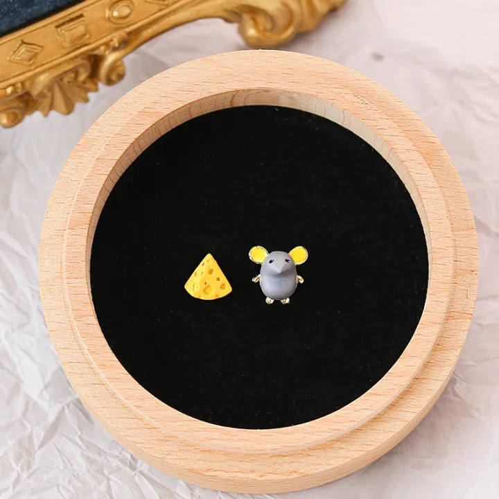 Asymmetric%20Cute%20Little%20Mouse%20Cheese%20Stud%20Earrings%20For%20Women%20Lovely%20Sweet%20Small%20Earrings%20Party%20Daily%20Versatile%20Jewelry%20%20-%20Image%203