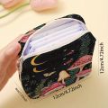 1 pc Mushroom pattern printed sanitary napkin storage bag, women's lightweight tissue bag, sanitary tissue bag. 