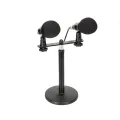 Dual Microphone Clip Crossbar Accessories, Fixed Spacing Dual Mic Clips, Microphone Head Only Can Be Adjusted up and Down, Live Streaming K-Song Expansion Kit (Floor Stand Not Included).