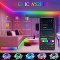 DC 5V 3M LED Strip Lights RGBIC WS2812B Phantom Bluetooth APP Remote Control PC TV Living Room Atmosphere Light Room Decoration. 