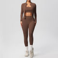 3pcs Sportswear Yoga Set Gym Sports Bra Zipper Jacket Leggings Clothes Sportswear Yoga Suits For Women Fitness Set Tracksuit.