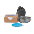 Tomshoo 1100ml Titanium Fry Pan Ultralight Grill Frying Pan with Folding Handle for Outdoor Cooking Camping Hiking Backpacking.