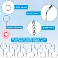30pcs Silver Plated Metal Blank Keyring Keychain Split Key Ring with Chain Climbing Buckles Carabiner Keychain Rings Accessories. 