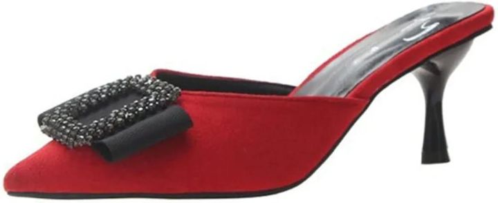LINNE%20Womens%20Office%20Daily%20Kitten%20Heels%20Sandal%20Buckle%20Decorate%20Comfortable%20Slip%20On%20Pointed%20Toe%20Sandals%20-%20Image%203