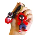 Cute Cartoon Spiderman Silicone Keychains Marvel Superhero Pendant Keyrings Jewelry Disney Keyholder for Bag Accessories. 