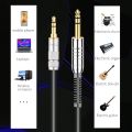 Gold Plated Aux Adapter Cable, 3.5mm to 6.35 Mm, 3.5 Jack to 6.5 Jack, Male to Male, Audio to Amplifier Cable.