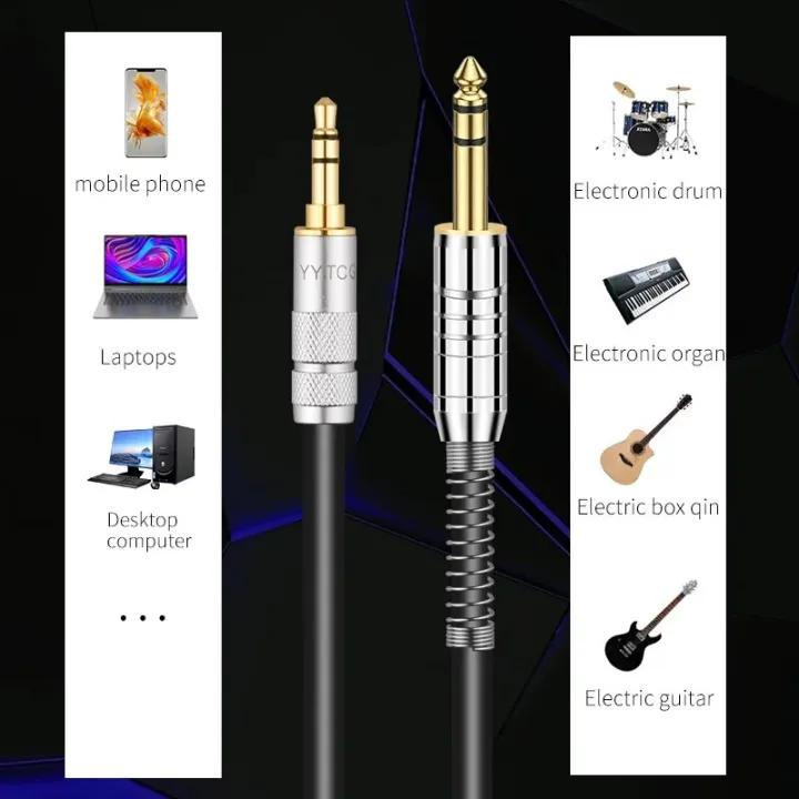 Gold%20Plated%20Aux%20Adapter%20Cable,%203.5mm%20to%206.35%20Mm,%203.5%20Jack%20to%206.5%20Jack,%20Male%20to%20Male,%20Audio%20to%20Amplifier%20Cable%20-%20Image%203